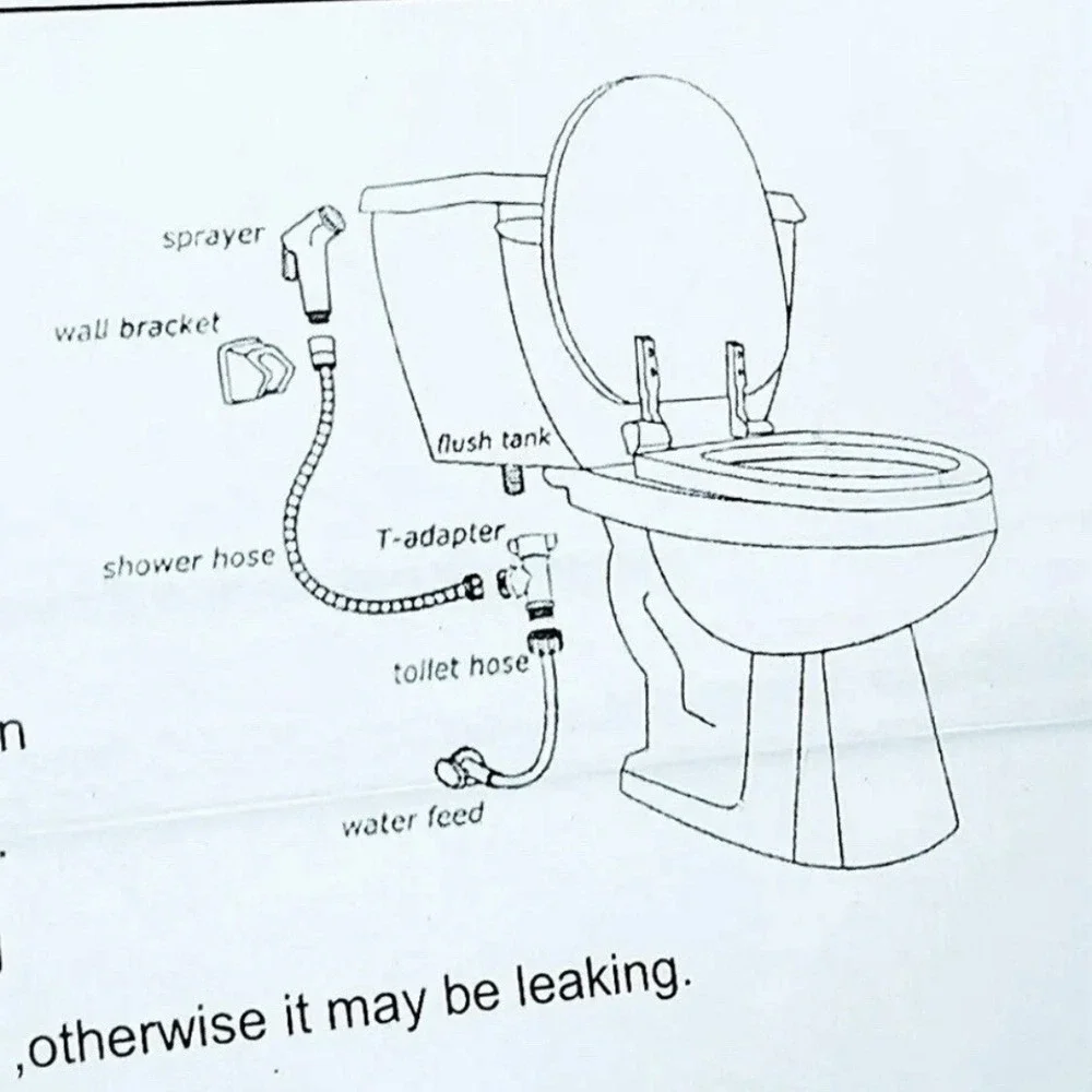 NEW! SonTiy Chrome Handheld‎ Bidet Sprayer Wall Bracket + Bonus Waterline!